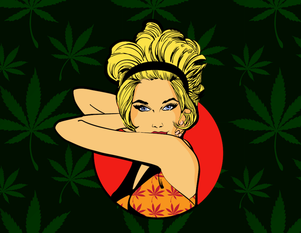 Jane rose. Девушка марихуана арт. Пинап канабис арт. Леди босс арт марихуана. Girl drugs Art vector.